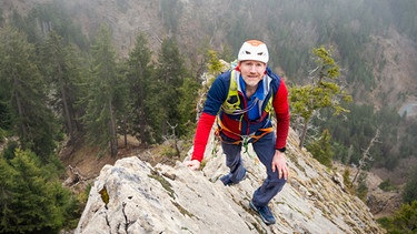 Michi Düchs klettert am Burgberger Hörnle im Allgäu | Bild: BR/Lukas Pilz