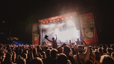 Die Besucher:innen des PULS Open Air feiern zu dem Auftritt der Band Giant Rooks. | Bild: BR/Julia Knoblauch